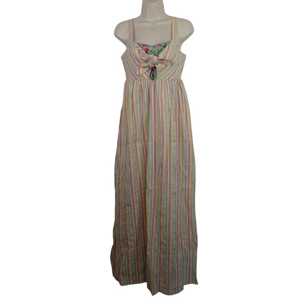 Matilda Jane No Baggage Pastel Striped Maxi Dress Women Size S Easter Spring